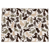 Doodle Hund Silhouette farbenfrohe, nahtlose Muste Große Geschenktüte (Rückseite)