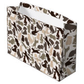 Doodle Hund Silhouette farbenfrohe, nahtlose Muste Große Geschenktüte (Rückseite Schrägansicht)