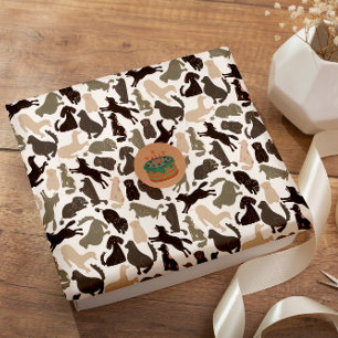 Doodle-Hund-Silhouette farbiges nahtloses Muster Geschenkpapier