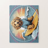 Doodle-Hund surft Puzzle (Vertikal)