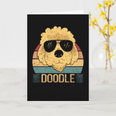 Doodle Hunde Goldendoodle Dog Besitzer Karte (Yellow Flower)