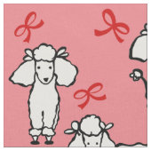 Doodle Hunde Roter Bow Pink Stoff (Nahaufnahme)