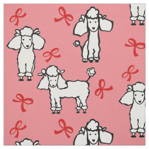 Doodle Hunde Roter Bow Pink Stoff