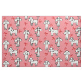 Doodle Hunde Roter Bow Pink Stoff (Fat Quarter (45,7 x 55,9 cm))