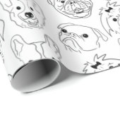 Doodle-Hunde über die gesamte Drucklinie Zeichnend Geschenkpapier (Rolleneckpunkt)