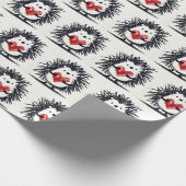 Doodle-Igel mit rotem Herzen Geschenkpapier (Ecke)