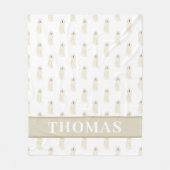 Doodle III (Cremeweiß) Fleecedecke (Vorderseite)