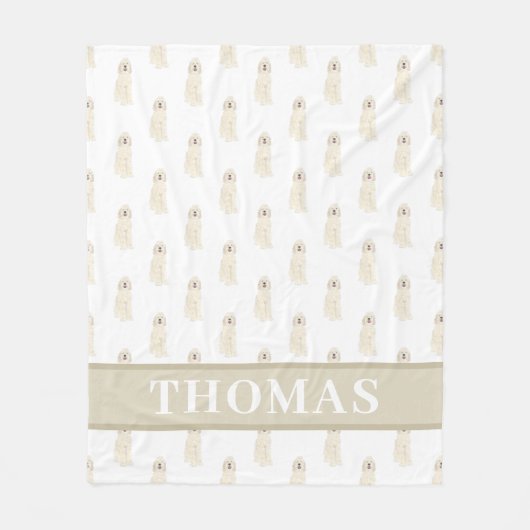 Doodle III (Cremeweiß) Fleecedecke (Vorderseite)