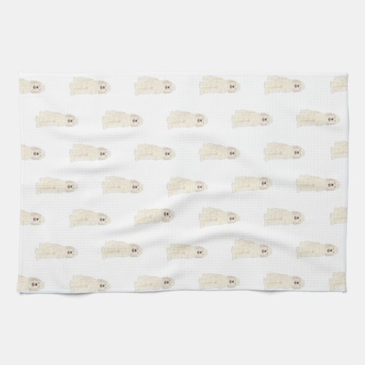 Doodle III (Cremeweiß) Geschirrtuch (Horizontal)