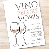 Doodle Illustration Vino Before Vows Bridal Shower Einladung