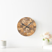 Doodle-Illustration von Welpen Runde Wanduhr (Zuhause)