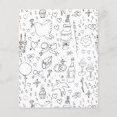 Doodle Illustrationen Hochzeiten in Schwarz und We (Rückseite)