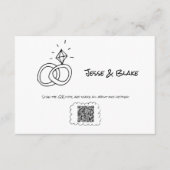 Doodle Illustrationen Hochzeiten in Schwarz und We Begleitkarte (Vorderseite)