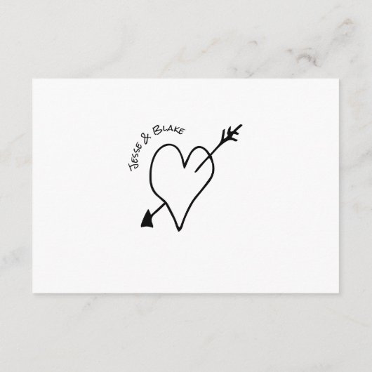 Doodle Illustrationen Hochzeiten in Schwarz und We Begleitkarte (Rückseite)