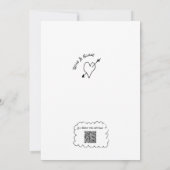 Doodle Illustrationen Hochzeiten in Schwarz und We Einladung (Rückseite)