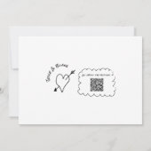 Doodle Illustrationen Hochzeiten in Schwarz und We Einladung (Rückseite)