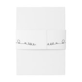 Doodle Illustrationen Hochzeiten in Schwarz und We Einladungsbanderole (Rückseitenbeispiel)