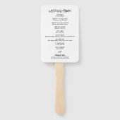 Doodle Illustrationen Hochzeiten in Schwarz und We Fächer (Rückseite)