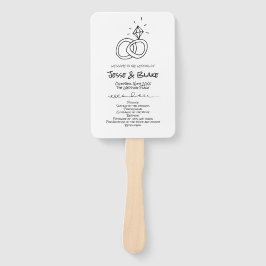 Doodle Illustrationen Hochzeiten in Schwarz und We Fächer