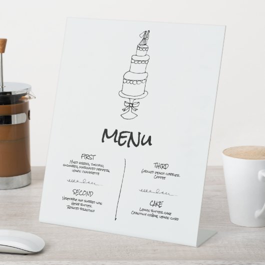 Doodle Illustrationen Hochzeiten in Schwarz und We Sockelschild (In Situ)