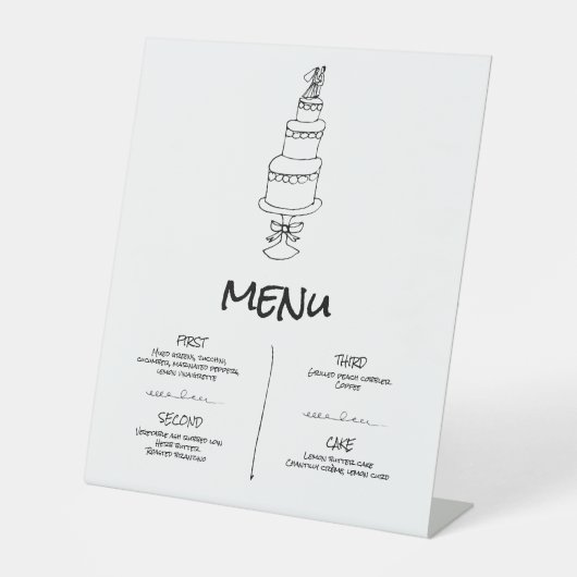 Doodle Illustrationen Hochzeiten in Schwarz und We Sockelschild (Vorderseite)