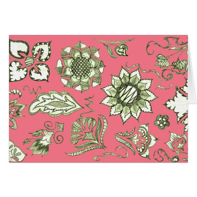 Doodle in Rosa und Olivenöl (Vorderseite (Horizontal))
