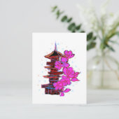 Doodle japonés: La belleza serena de una pagoda  Postkarte (Stehend Vorderseite)