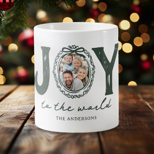 Doodle Joy to the World Foto Weihnachten Kaffeetasse