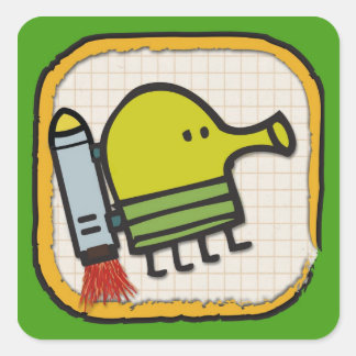 Doodle Jump-Symbol Quadratischer Aufkleber
