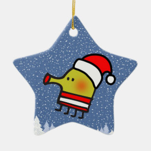 Doodle Jump Weihnachtsstern Keramik Ornament