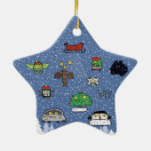 Doodle Jump Weihnachtsstern Keramik Ornament (Hinten)