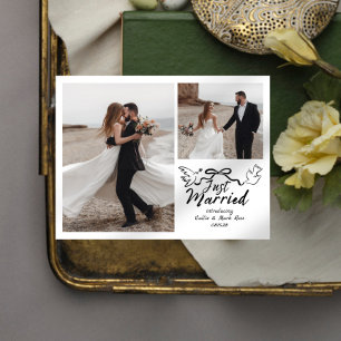 Doodle Just Married Wedding Foto Ankündigung