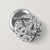 Doodle-Käfer auf dunkelblau Button (Vorne & Hinten)