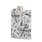 Doodle-Käfer auf dunkelblau Flachmann (Links)