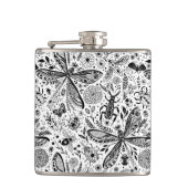 Doodle-Käfer auf dunkelblau Flachmann (Vorderseite)