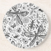 Doodle-Käfer auf dunkelblau Getränkeuntersetzer (Vorne)