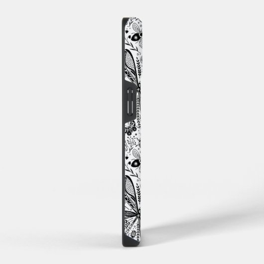 Doodle-Käfer auf dunkelblau iPhone Hülle (Rechte Seite)