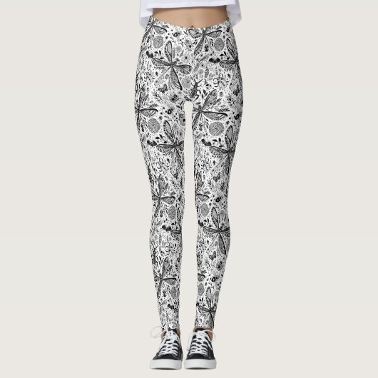 Doodle-Käfer auf dunkelblau Leggings (Vorderseite)