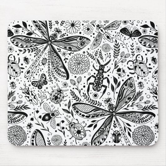 Doodle-Käfer auf dunkelblau Mousepad (Vorne)