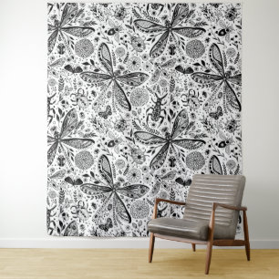 Doodle-Käfer auf dunkelblau Wandteppich