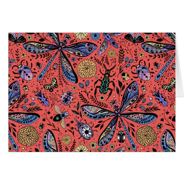 Doodle-Käfer auf Korallenrot (Vorderseite (Horizontal))