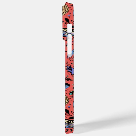 Doodle-Käfer auf Korallenrot Case-Mate iPhone Hülle (Rückseite / Links)