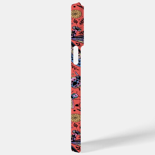 Doodle-Käfer auf Korallenrot Case-Mate iPhone Hülle (Rückseite / Rechts)