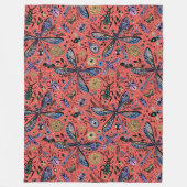 Doodle-Käfer auf Korallenrot Fleecedecke (Vorderseite)