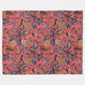 Doodle-Käfer auf Korallenrot Fleecedecke (Vorderseite (Horizontal))