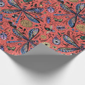 Doodle-Käfer auf Korallenrot Geschenkpapier (Ecke)