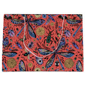 Doodle-Käfer auf Korallenrot Große Geschenktüte (Vorderseite)