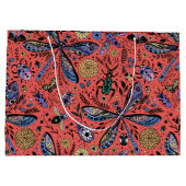 Doodle-Käfer auf Korallenrot Große Geschenktüte (Rückseite)