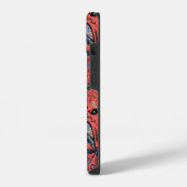 Doodle-Käfer auf Korallenrot iPhone Hülle (Linke Seite)