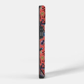 Doodle-Käfer auf Korallenrot iPhone Hülle (Rechte Seite)